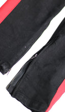 Load image into Gallery viewer, Black Red Track Zipper Jean