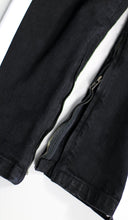 Load image into Gallery viewer, Black White Track Zipper Jean