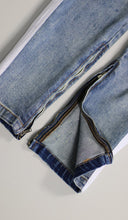 Load image into Gallery viewer, LT.Blue Track Zipper Jean
